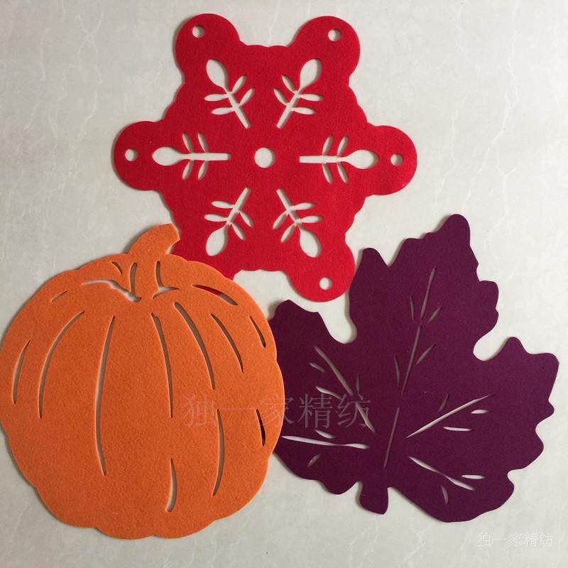 Exported to Europe and the United States, anti-scalding heat insulation felt placemats, Thanksgiving, Christmas, various decorative table mats, pot mats, coasters, bowl mats