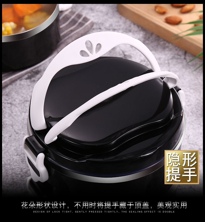 hop com cam dien Thép không gỉ cách nhiệt 304 hộp ăn trưa sinh viên ăn trưa có nắp căng tin Hàn Quốc đơn giản dành cho người lớn bộ hộp cơm giữ nhiệt lock&lock easy carry 2l lhc8039