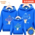Màu vàng cha mẹ mặc áo len mùa đông mặc dày không xuống nhung nhỏ mô hình cây hạnh phúc gia đình đóng gói hoạt động mẫu giáo