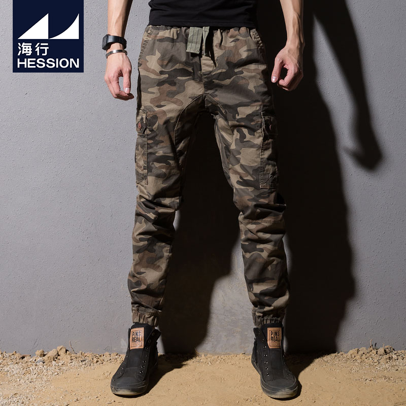 Thin multi bag camouflage pants men summer sports leisure trousers tide beam pants