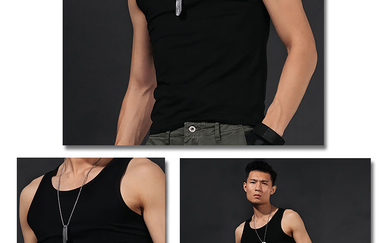 Mercerized modal vest nam đen bó sát xu hướng không tay vest thể thao thể thao đáy vest vest mồ hôi - Lót áo thun 3 lỗ nam