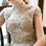 Банкетное вечернее платье Женское длинное 2024 Новое благородное темперамент тост -годовой год -юбки можно носить