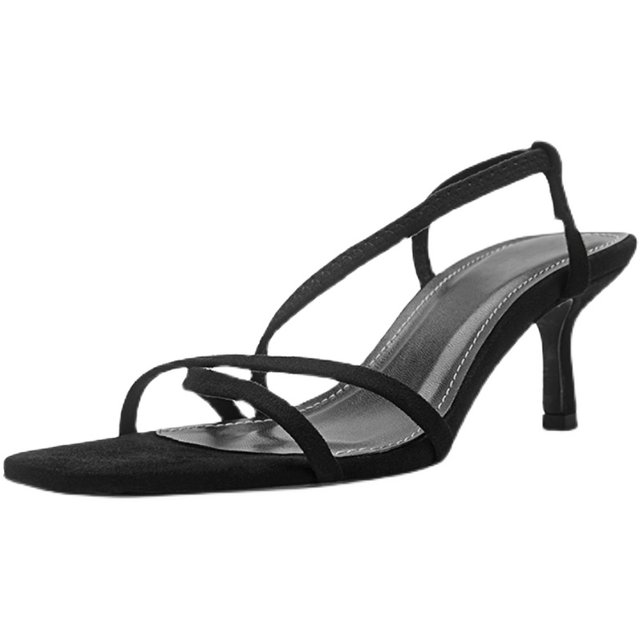 ZA women's shoes elastic belt high-heeled fashion sandals summer stiletto cross-strap all-match thin-strap mid-heel shoes