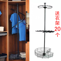  Wardrobe corner hanger Multi-function clothes rack Cloakroom 360-degree rotating hanger corner clothes basket