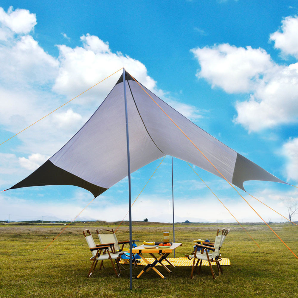 Hexagon Butterfly Sky Curtain Cloth Outdoor Sun Shelter Camping Sunscreen Sun Shade Ultralight Portable Picnic Barbecue Supplies