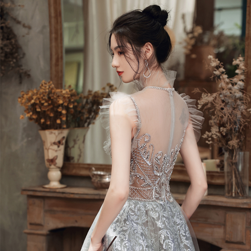 Gown 2022 new spring and summer toast dress Annual dress Annual Temperament Heavy Hand Bridesmaid Service Banquet Art to host the women