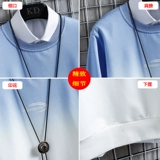 Демисезонная толстовка, утепленные трендовые джинсы с начесом, мужской удерживающий тепло осенний лонгслив, в корейском стиле, круглый воротник