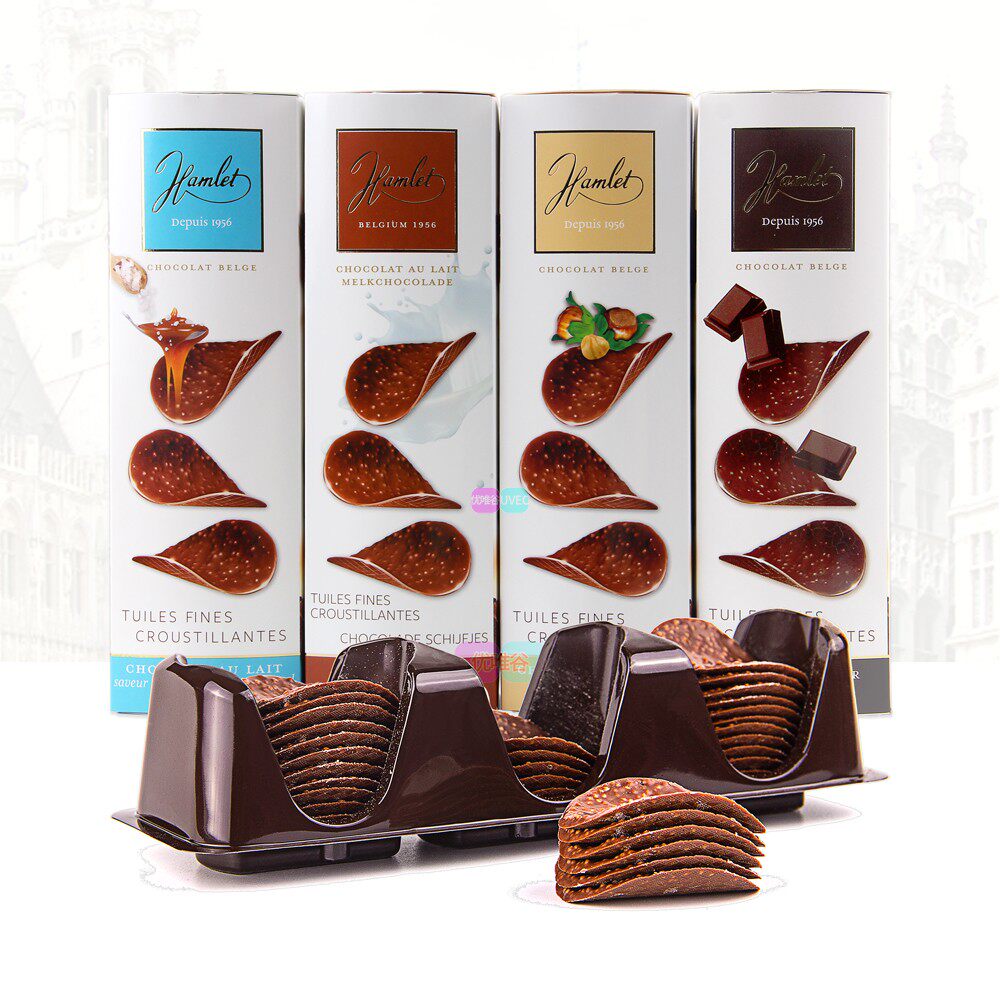 Hamlet Belgium Original Imported Snack Chocolate Crisps Crisps Hazelnut Milk Caramel Sea Salt Strawberry Flavor