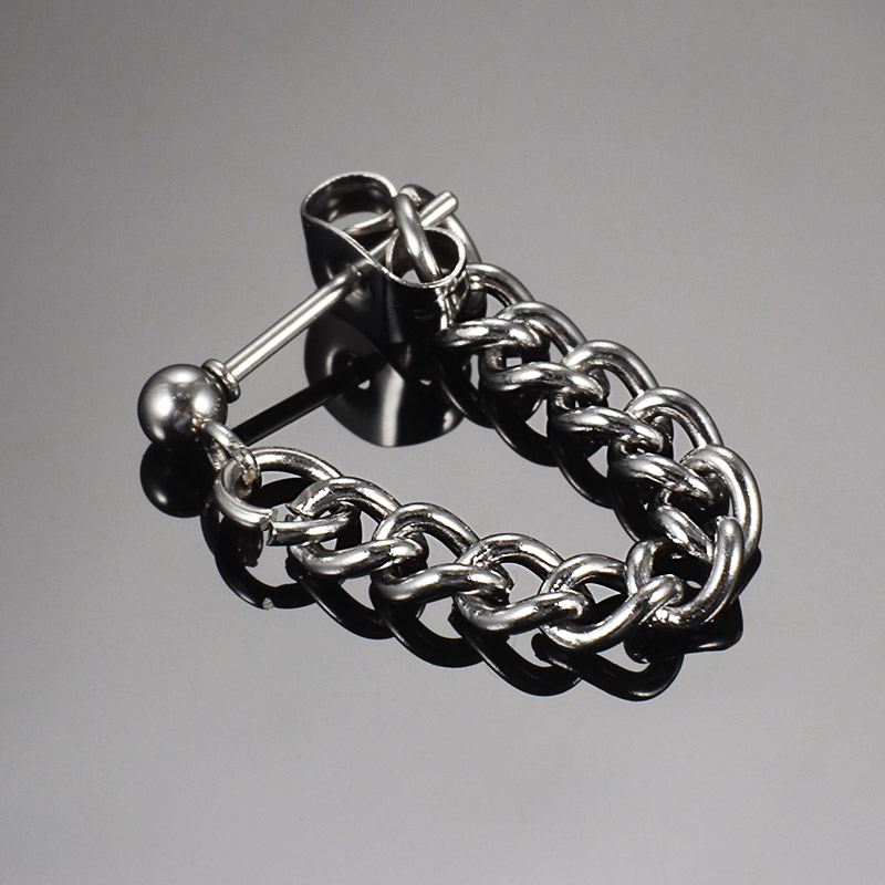 Chain Ear Needle Male Tide Hip Hop Personality Street Earrings 2022 New Wave Lady Brief Lukewarm Nature Ear Accessories