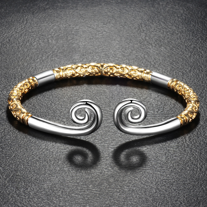 Wukong's Magic Ring Bracelet for Men, Trendy Korean Style, Simple Open Design, Bold and Unique, Gold Magic Wand Bracelet for Boys
