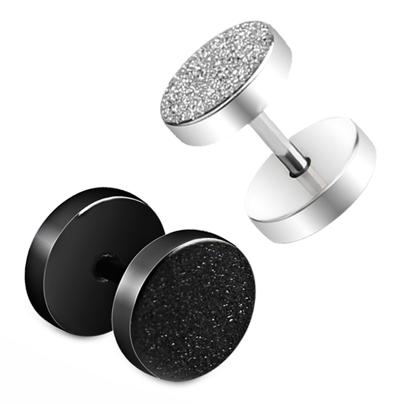 Ear Needle Men's Singles Only Titanium Steel Fashion Japan-South Korea Boom Students Frosted Personality Lettering Creative Minima Black Earmarking