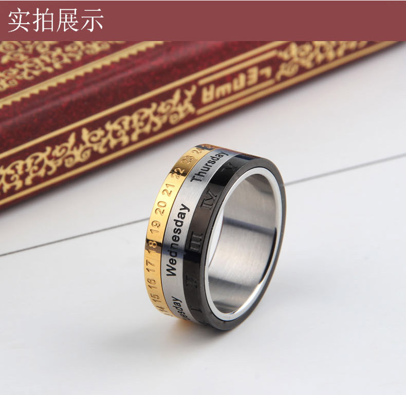 Vòng xoay thời trang quốc gia thời trang bằng thép titan Thời trang nam hipster độc đoán độc quyền nhẫn nhẫn duy nhất nhẫn