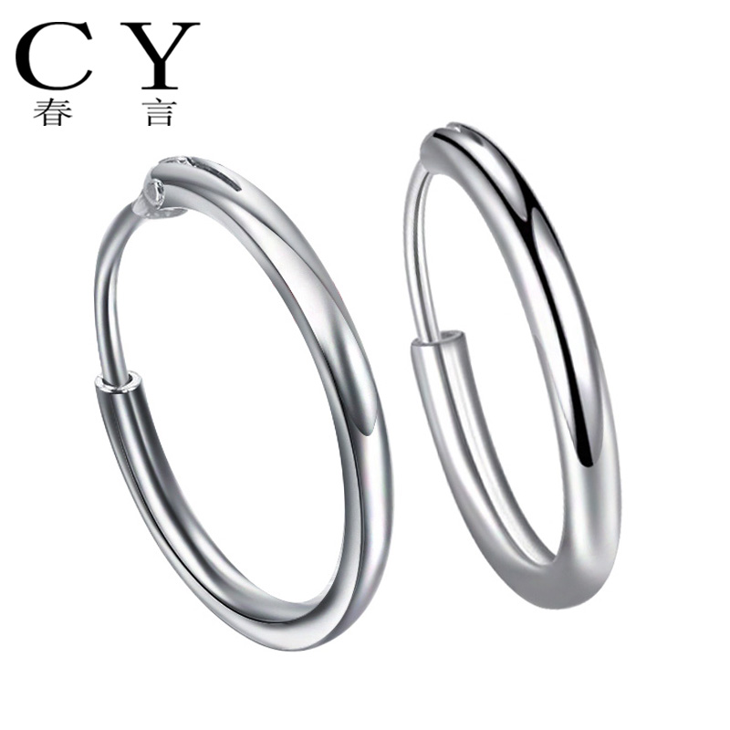 Reject allergies! 925 silver men's earrings Women's earrings personality single ear accessories tide Korean version of fashion earrings