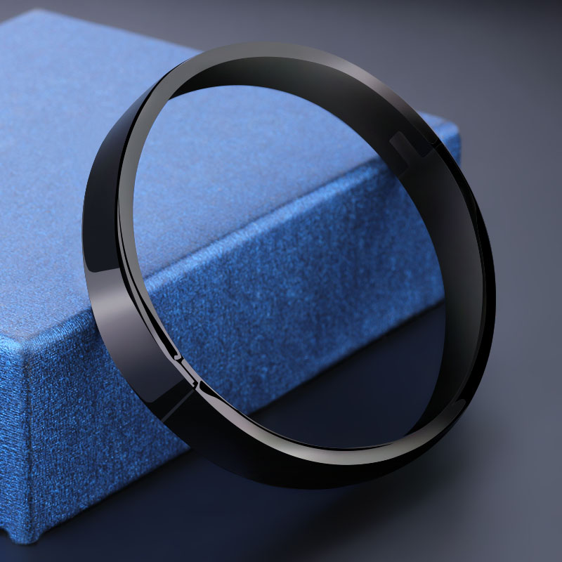 Hand Refining Male Fashion Tide Man Titanium Steel Bully Glossy bracelet Japan-ROK Edition student Jane about personality lettering ring male