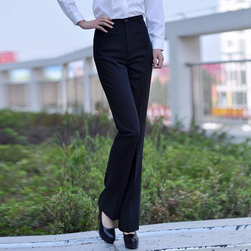 200 catty of fat mm elastic western pants female spring and summer slim fit pants plus fattening up yard professional positive dress pants blue pants