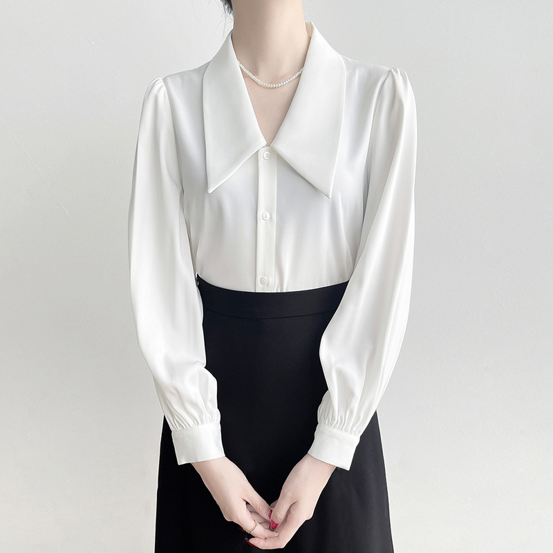Plus-Size Women's High-End Professional Shirts, Elegant Chiffon Tops with a Sense of Design, Interview Formal Shirts 100kg