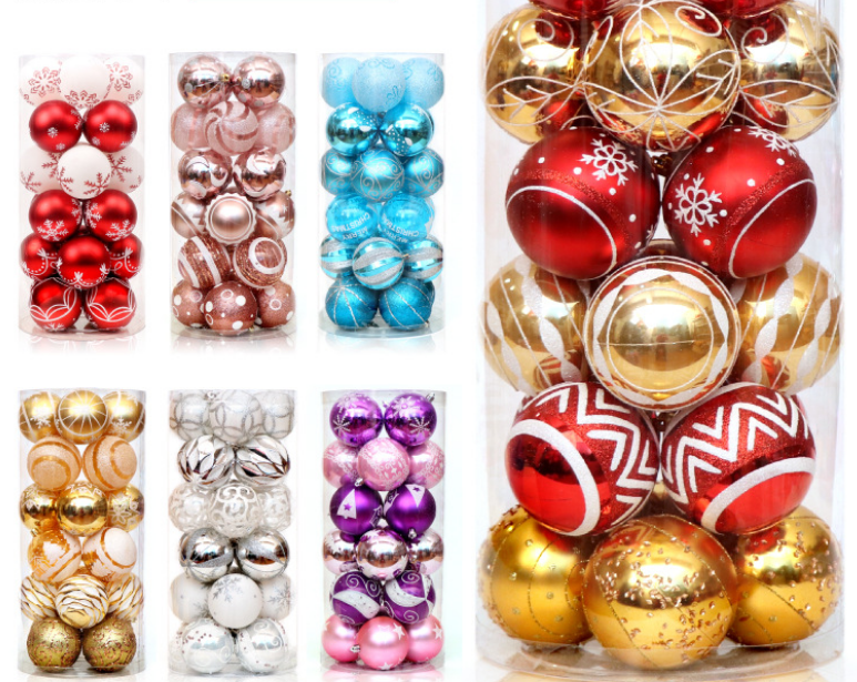 24шт 6см смешанные Christmas шарики BAABLS НОВОГОДНЯЯ ЕЛКА О ornament