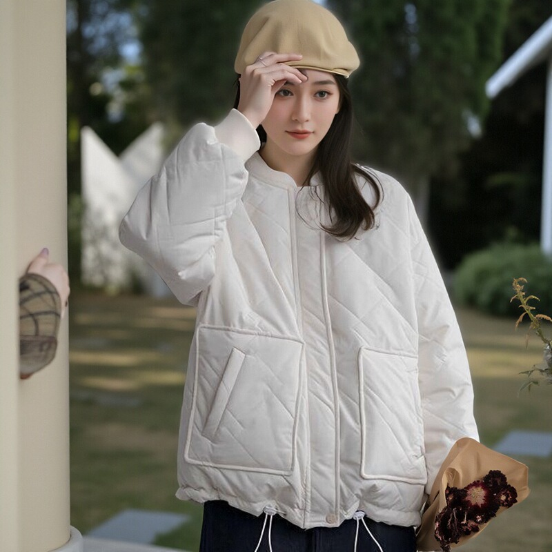 2024 Autumn/Winter New Cotton Jacket, Machine Washable Cotton Coat for Women, Loose Fit, Student Style, Small Cotton Padded Jacket