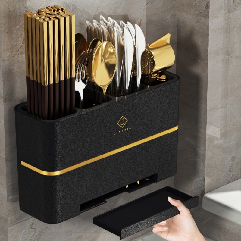 Chopstick tube wall-mounted high-end new home kitchen kuaizi spoon storage rack chopstick basket chopstick cage chopstick storage box