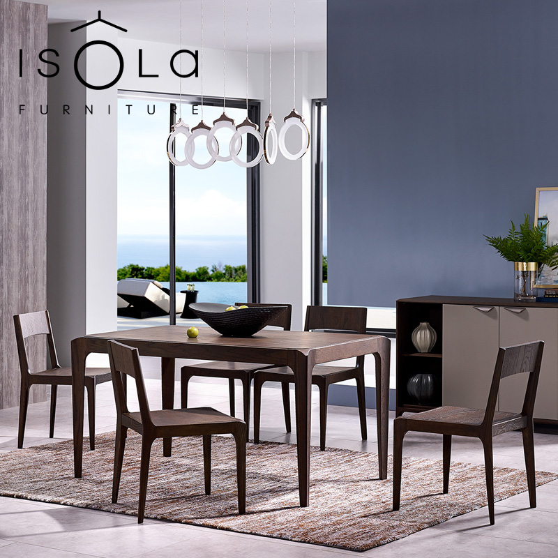 Huahe furniture ISOLA Jane Europe pure solid wood dining table chairs dining room combination furniture