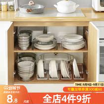Bowl storage rack bowl rack drain washing rack kitchen double-layer storage rack cabinet tableware storage box