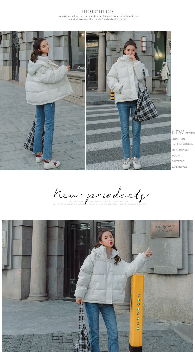 2018 mùa đông mới in Hàn Quốc phần ngắn xuống dày áo khoác nữ hoang dã áo khoác bánh mì áo khoác cotton áo phao uniqlo nữ