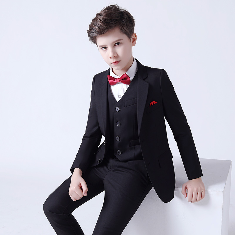 Children's suits suit three sets of handsome qi Inron foreign flower boy boy gown costume presenter costumes for men