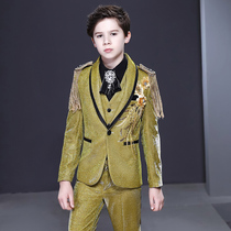 Childrens suit suit suit boy flower girl dress suit boy performance handsome British Korean model catwalk autumn