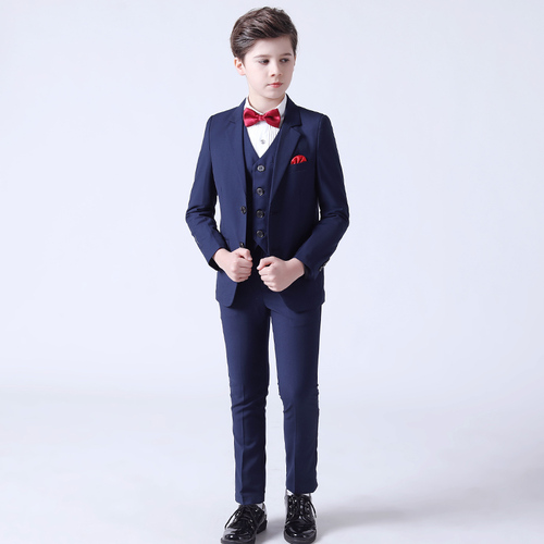 Boy's jazz dance sequin coats chorus host singer performance jacket blazers Children suit 3-piece set handsome British little suit boy