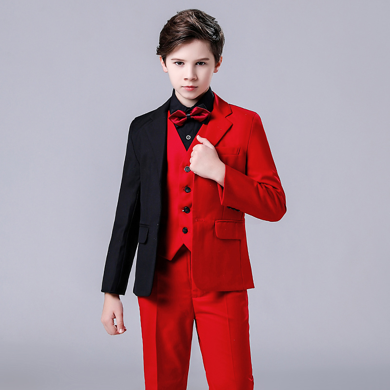 Boy's suit suit, handsome children, British wind flower dress, middle and Big Boy, host catwalk show suit Korean version