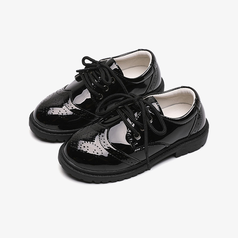 Boy Leather Shoes Students CUHK Boy Boy Children Black Walk Show Piano Performance Shoes School Host Performance Shoes