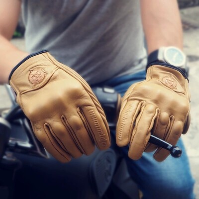 Ant Mantmanunion New Riding Genuine Leather Protective Shell Racing Bike Racing for anti-fall holes breathable gloves