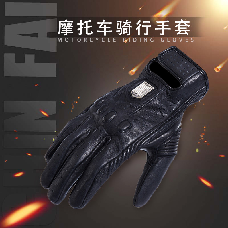 ROCK BIKER vintage motorcycle riding gloves men's four seasons motorcycle racing leather sheepskin breathable touch screen section