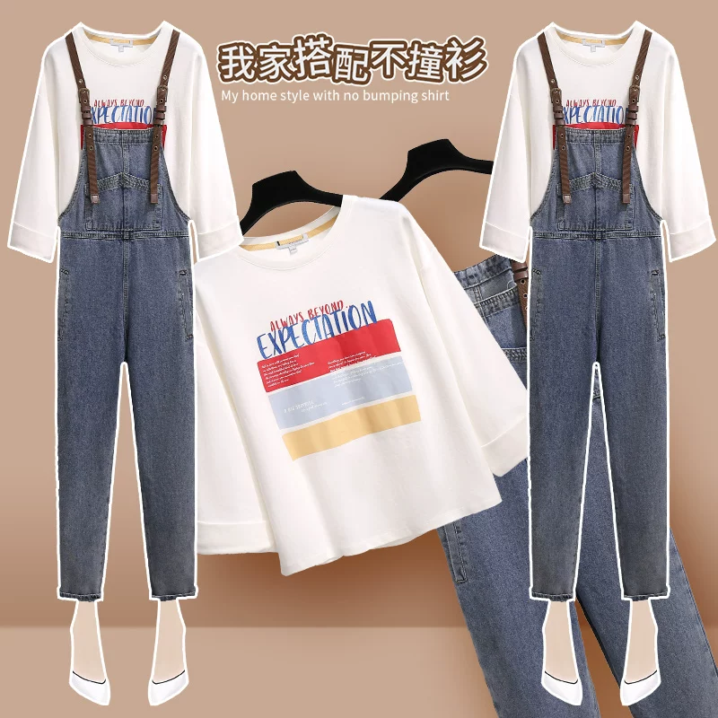 Denim overall, trousers for leisure, autumn set, western style, 2020 years
