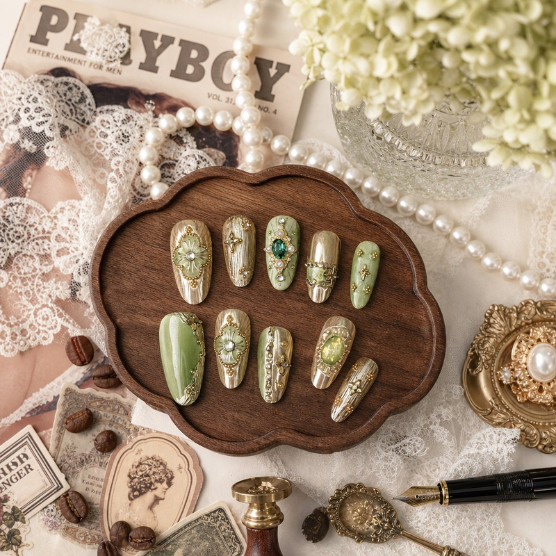 Handmade Nails 26091 Amazon Full Nail Type Hh ins Xiaohongshu High-End Luxury Manicure Handmade Nails 26091 Amazon Full Nail Type Hh ins Xiaohongshu High-End Luxury Manicure