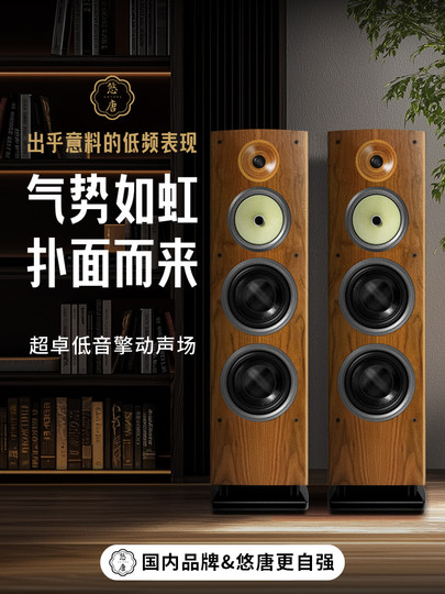 Youtang T518 Floor-Standing Speakers Passive Three-Way High, Mid and Low Speakers High-End Solid Wood Audiophile-Grade Hifi Speakers