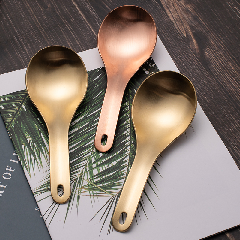 Yunnan all copper scraping spoon scraping face spoon bronze hot pot spoon thickened with congee spoon bronze ladle copper rice spoon home copper soup spoon