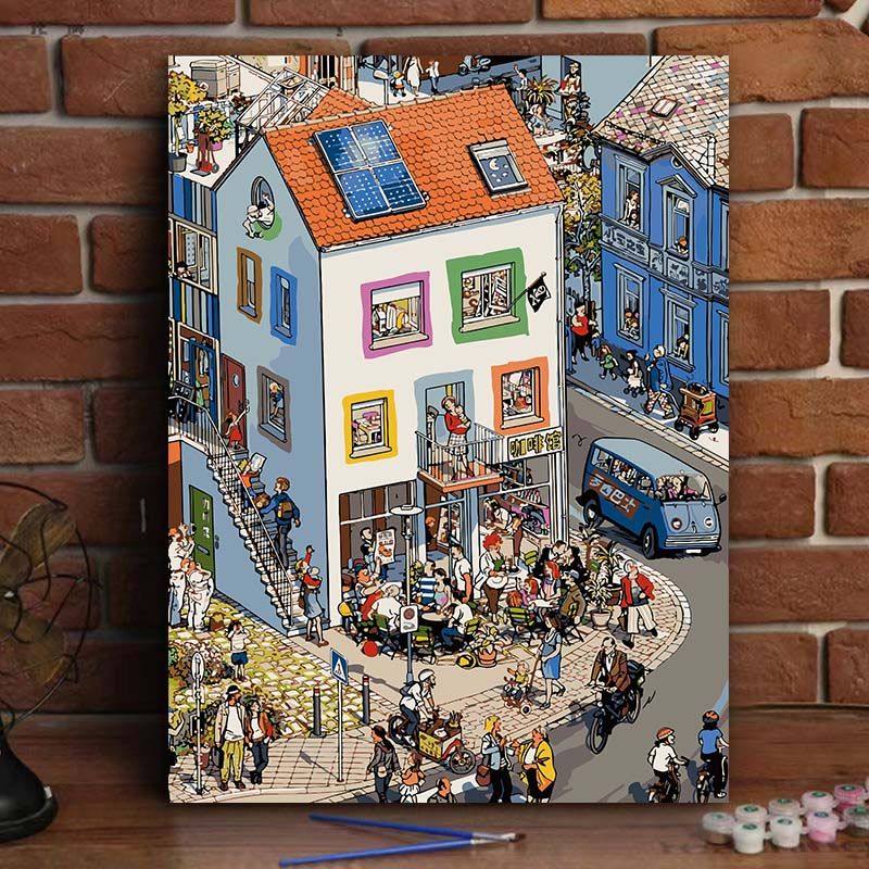 数字油画DIY：打造你的私人童话小镇，治愈系风景等你来填色🎨🌟-DIY