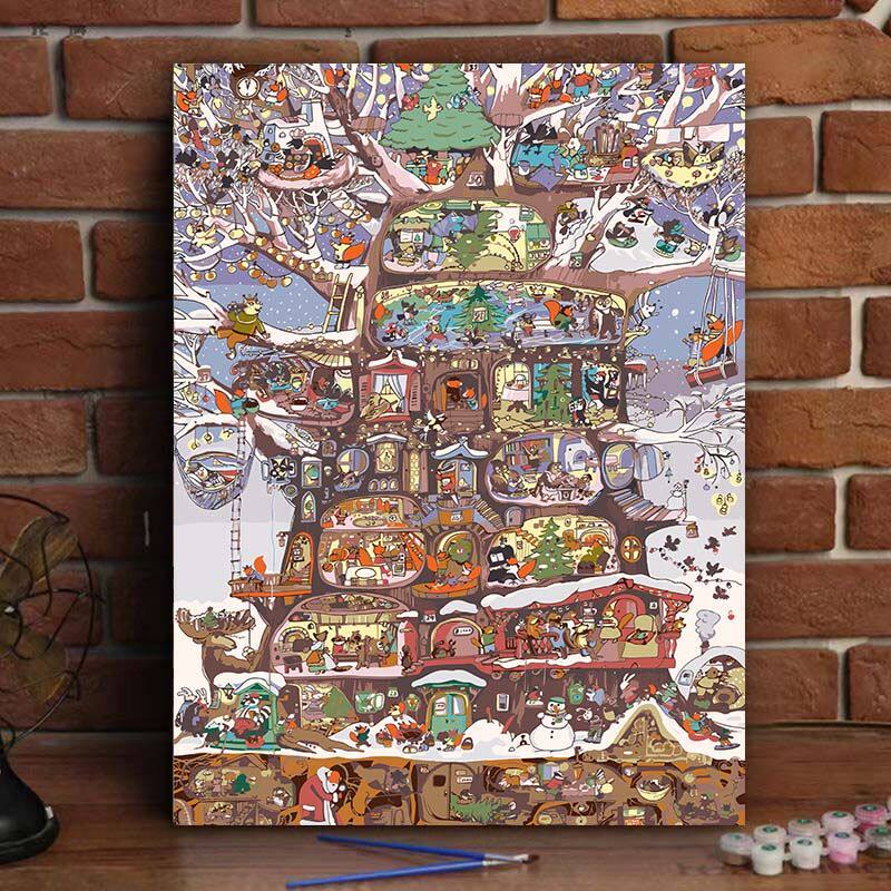 数字油画DIY：打造你的私人童话小镇，治愈系风景等你来填色🎨🌟-DIY