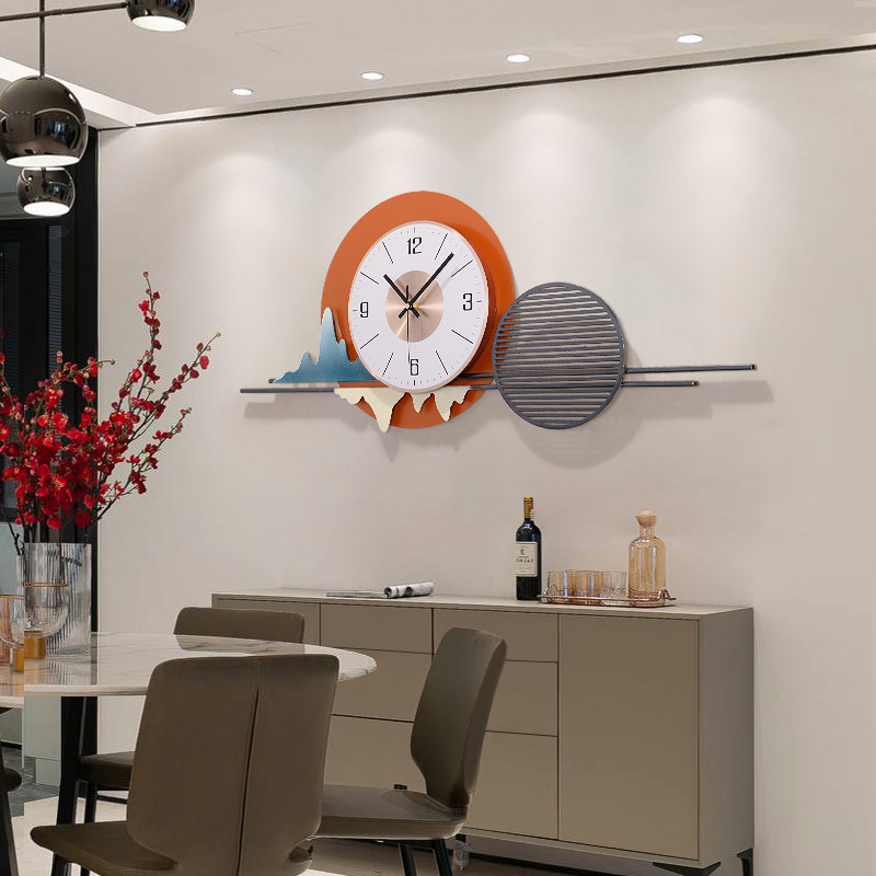 Nordic light extravaganza Home Fashion creative hanging bell minimalist watches Metal mute clock Living room Dining Room Dining Hall Decoration Hanging Watch