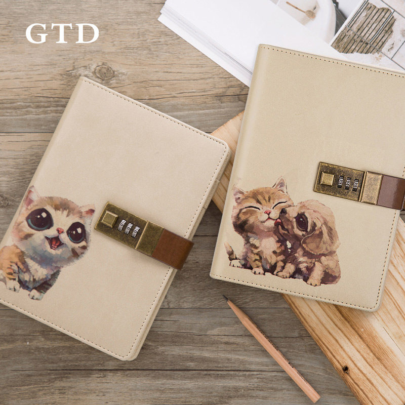 Password Book With Lock Day Remember Ben Super Cute Young Girl Hearts B6 Creative Net Red Hand Ledger Notebook Subreddits Elementary School Students Fingerprint Art Refined Thickening Notepad Princess Girl's Handbooks Ben