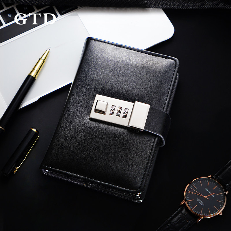 Password With Lock Day Mark Ben Retro Eu Style Minimalist Literature Art Meritocracy College Student Carry-on Pocket Notebooks Small Number Benben Personality Creative Notebook Vinyart Delicate Hand Ledger