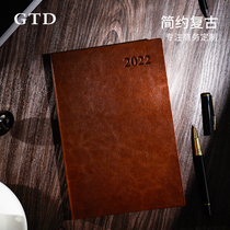 Kajie 2022 day course book A5 work plan this retro business gift notepad efficiency manual daily check-in self-discipline notes hand book custom printed logo office book can be customized