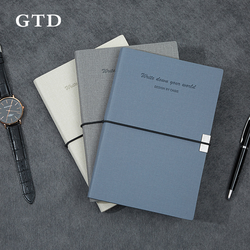 Office business notebook sub meeting record book Simple ins Wind soft surface elastic strap notepad male Puskin cover diary postgraduate entrance examination notebook large binding custom printable logo