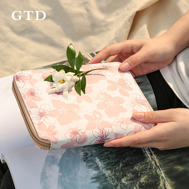 GTD lovely hand ledger book creative web celebrity hand ledger flower zipper bag note book literary delicate hand ledger book girl heart note book girl gift hand ledger set gift box