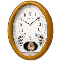 Japan direct mail SEIKO Seiko Mickey Mouse radio music wall clock wooden frame FW575B