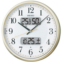 Japan direct mail SEIKO Precision wall-mounted thermohygrometer electric wall clock night light thin gold