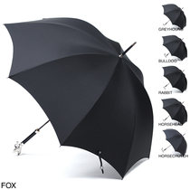 Japanese direct mail FOX UMBRELLAS British handmade animal head gentleman long umbrella GT29