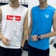 Áo thun không tay nam không tay Cotton cotton thể thao thể thao bóng rổ áo len in xu hướng áo XL - Áo vest cotton khoác vest nam