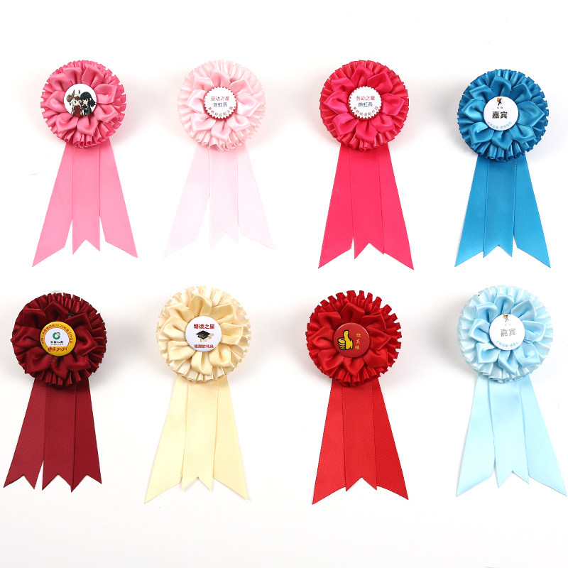 Senior Yingbin West Chest Flower Excellent Employee Chest Badge Upscale Female Kindergarten Honors Small Red Flowers